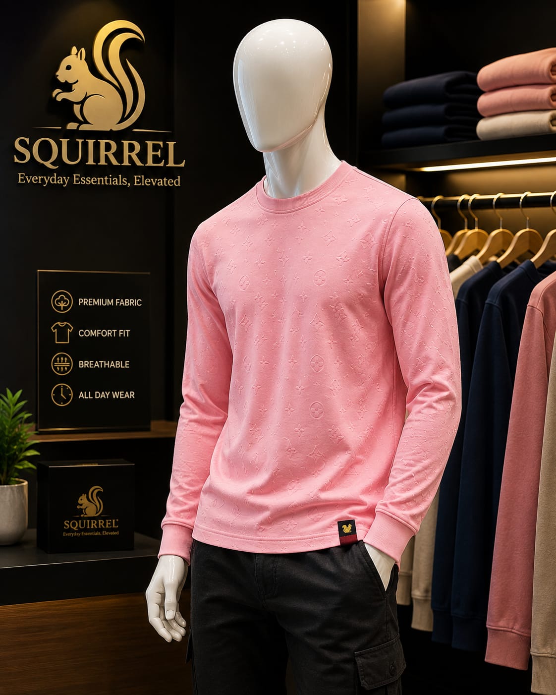 Premium Core Pink Colour Tee Men And Kids