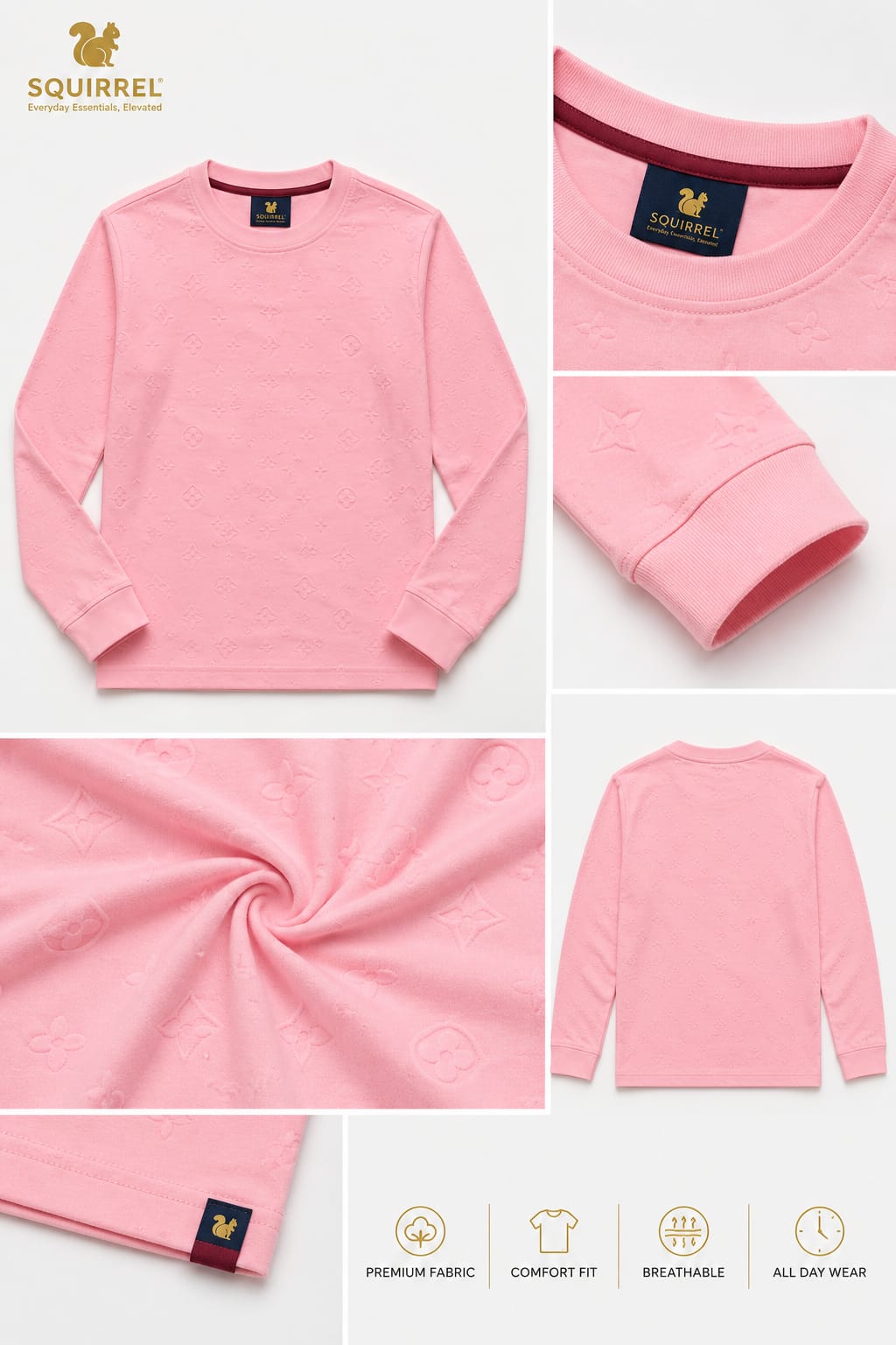 Premium Core Pink Colour Tee Men And Kids