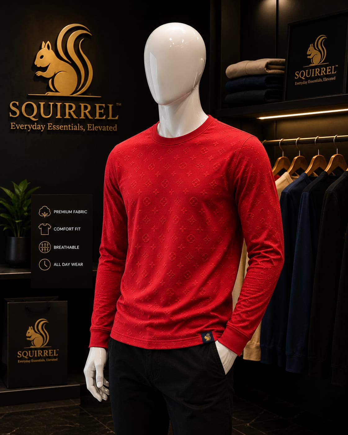 Classic Fit Red Colour Premium Tee