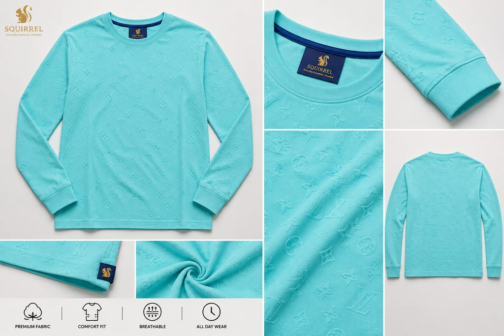 Classy Clean Fit Aqua Blue T-Shirt For Men And Kids