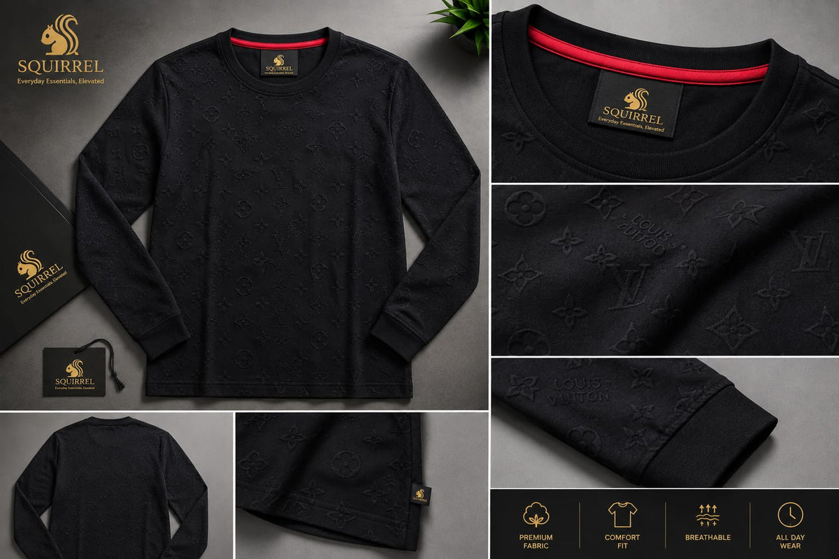 Premium  Iconic Essential Black Tee For Men And Kids