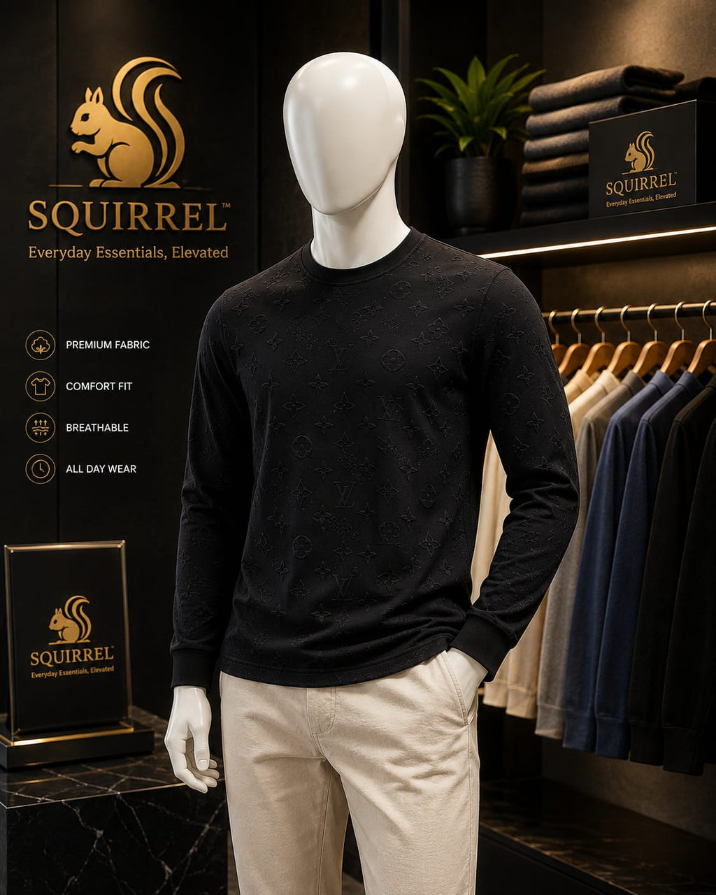 Premium  Iconic Essential Black Tee For Men And Kids