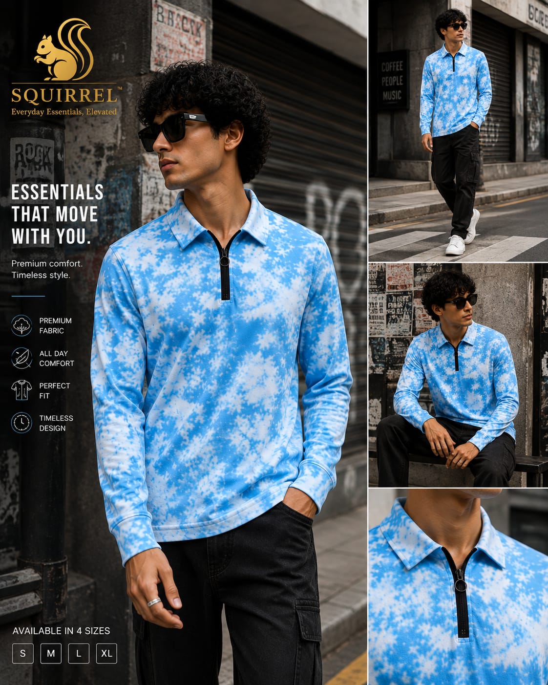 Essential Drop Blue T-Shirt For Men And Kids