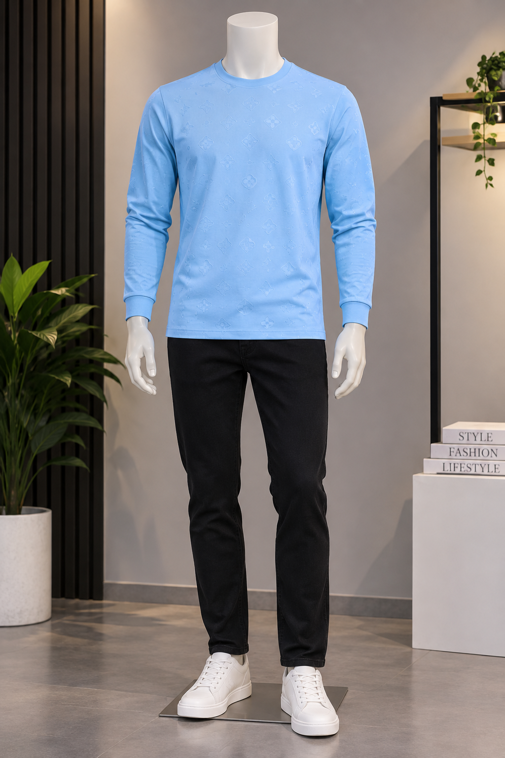 Daily Luxe Light Blue T-Shirt For Men And Kids