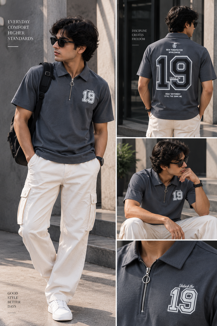 Elite Comfort Grey Tee For Men And Kids