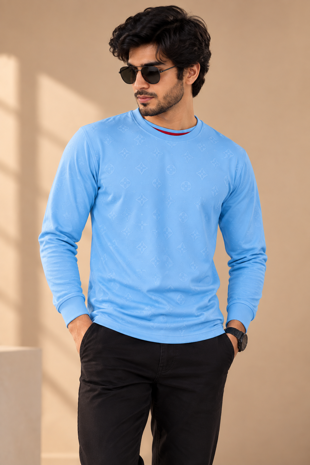 Daily Luxe Light Blue T-Shirt For Men And Kids