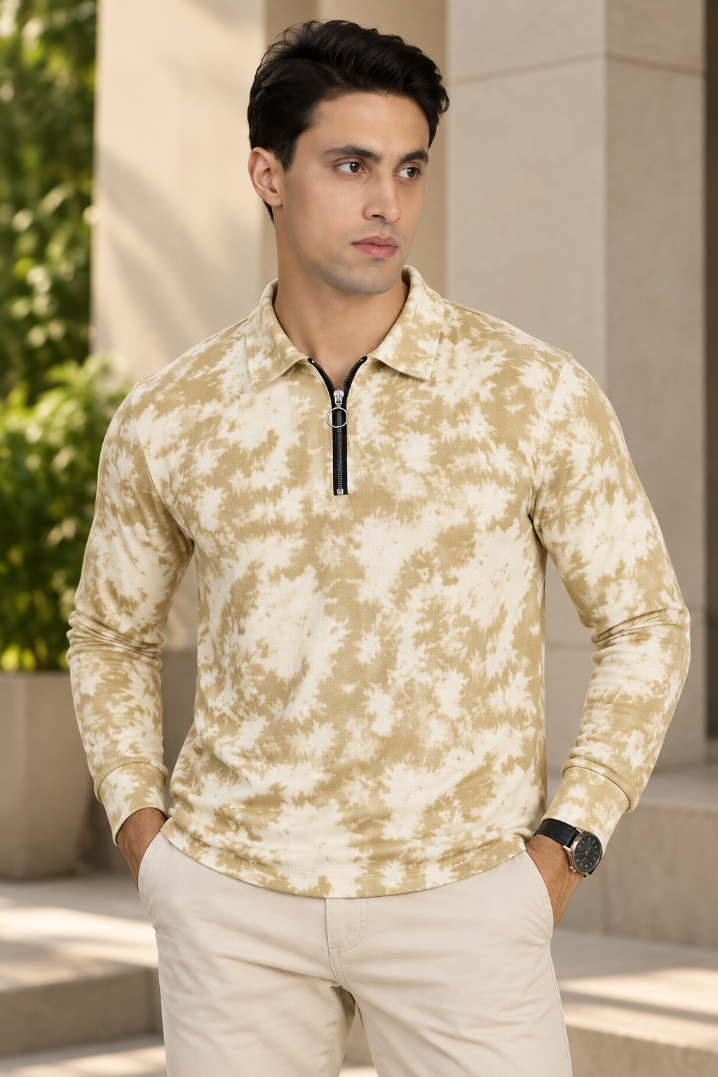 SQUIRREL Daily Wear Beige T-Shirt For Men And Kids