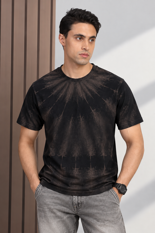 Acid Wash Premium Brown Colour Tee For Men And Kids