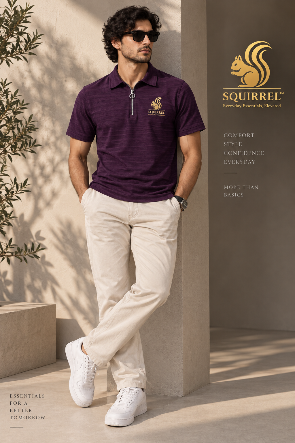 SQUIRREL Signature Fit Tee For Men And Kids