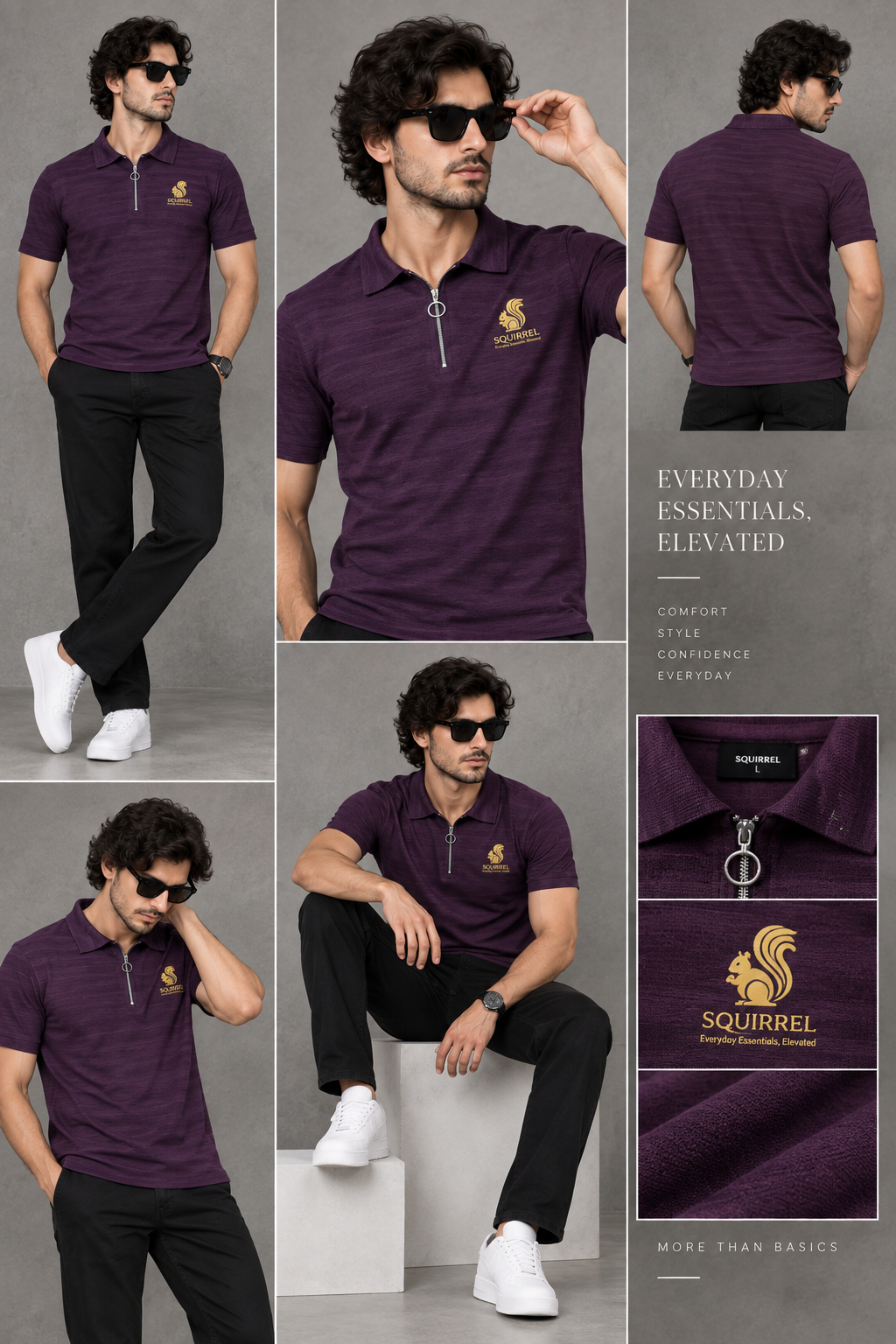 SQUIRREL Signature Fit Tee For Men And Kids