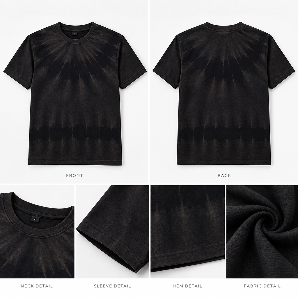 Acid Wash Premium Brown Colour Tee For Men And Kids