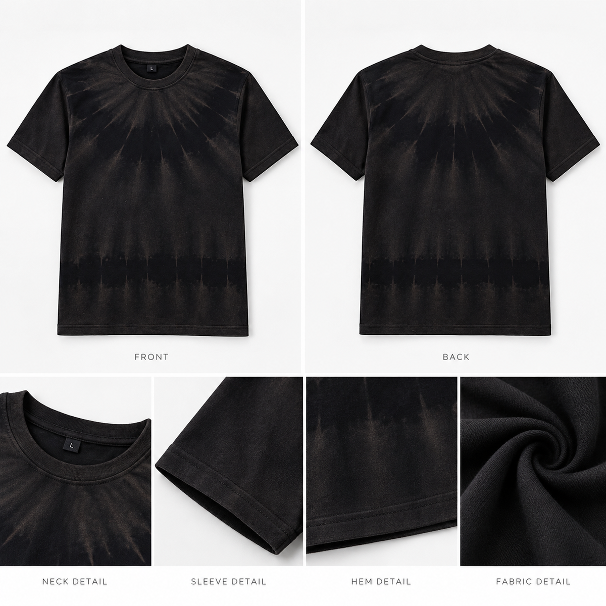 Acid Wash Premium Brown Colour Tee For Men And Kids